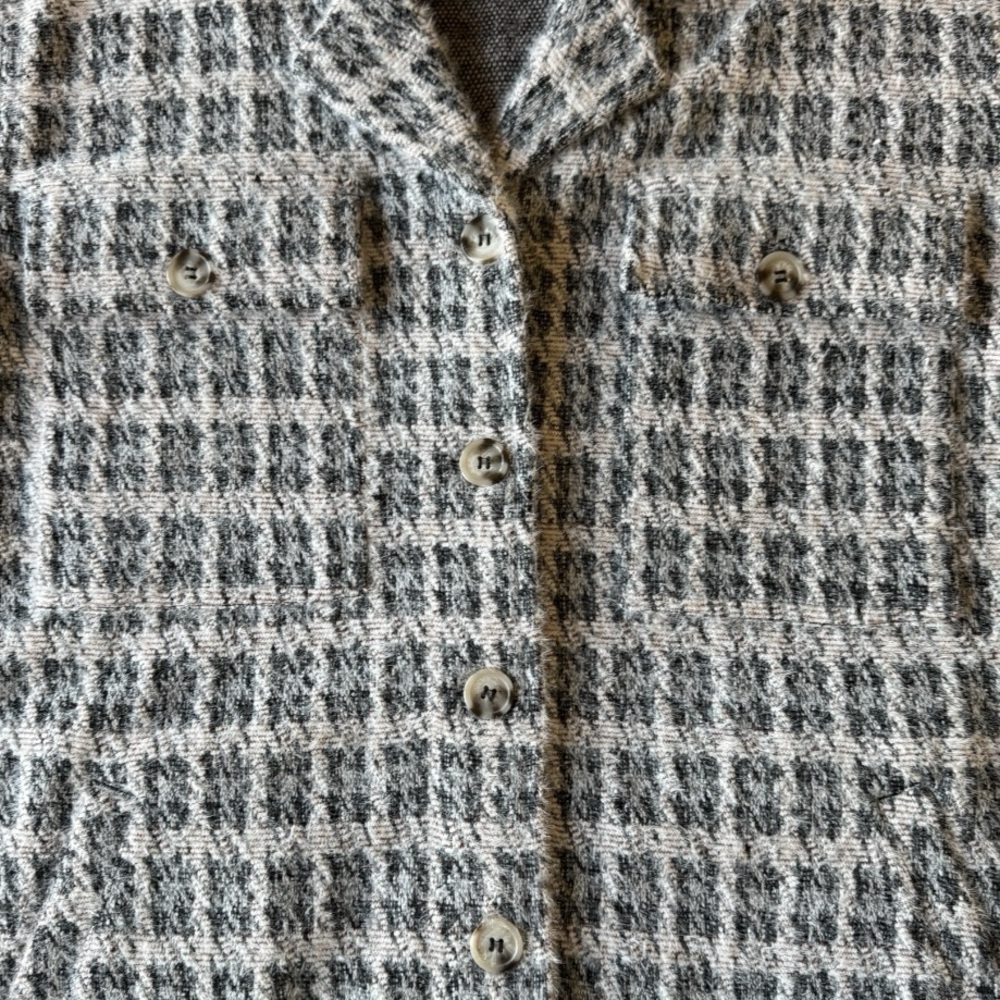 Liverpool Heather Houndstooth Fuzzy Button Front Boxy Jacket Women's Large - Picture 14 of 16
